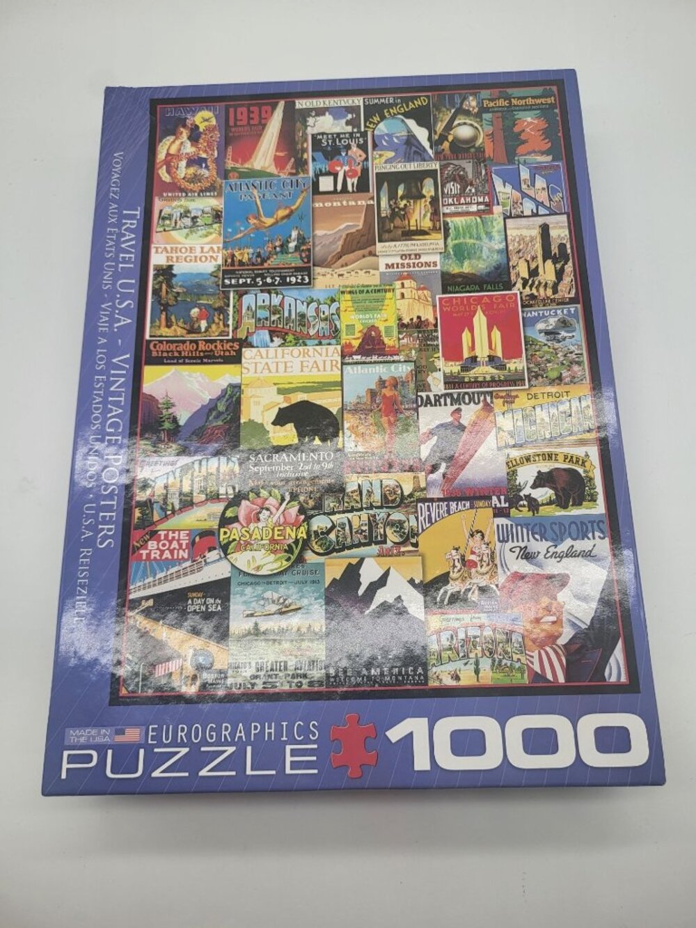 Eurographics Travel USA Vintage Posters 1000 Piece Jigsaw Puzzle 19.25 x 26.5"